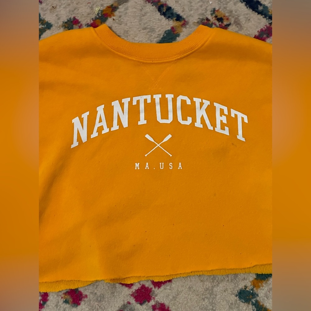 Nantucket Cropped Sweatshirt Yellow